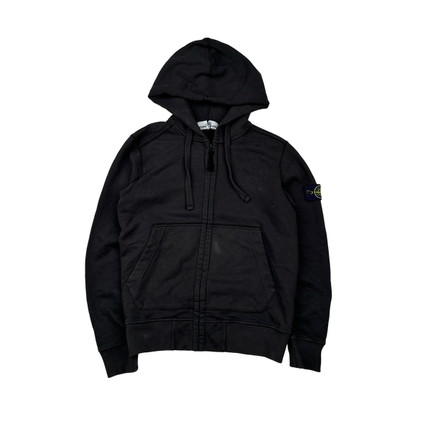 Stone Island 2018 Dark Grey Zipped Cotton Hoodie - Small