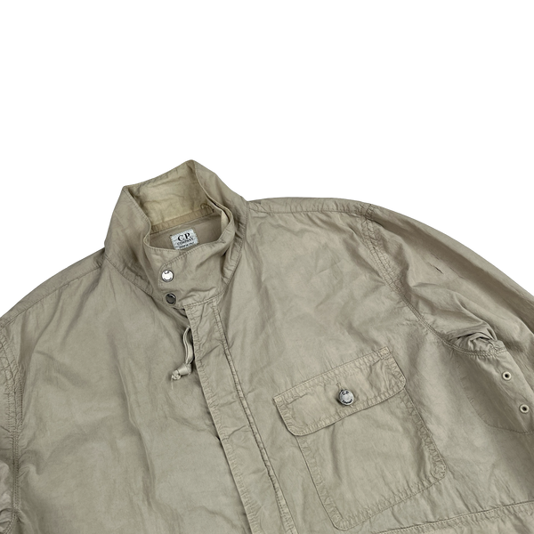 CP Company 2002 Cream Zipped Cotton Overshirt - 3XL
