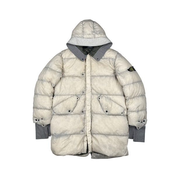 Stone Island 2009 Opaque Nylon Tela Down Dual Hood Jacket - XXL