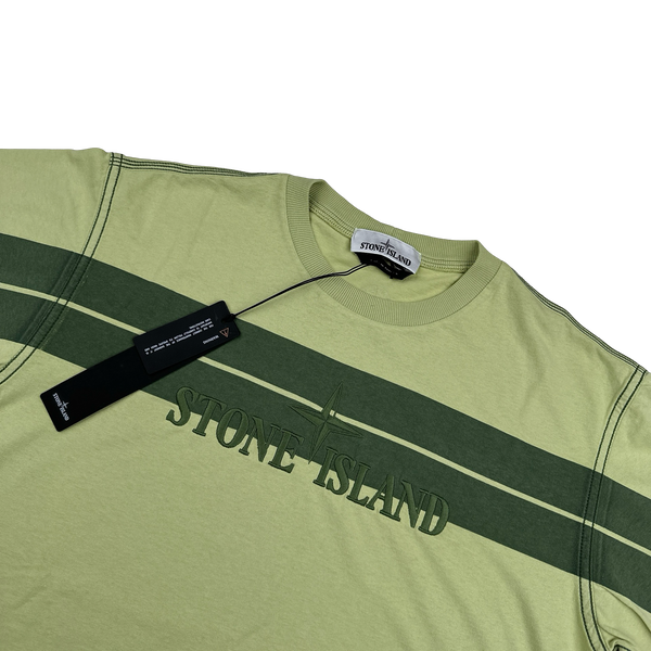 Stone Island 2022 Green Graphic Spellout T Shirt - Small