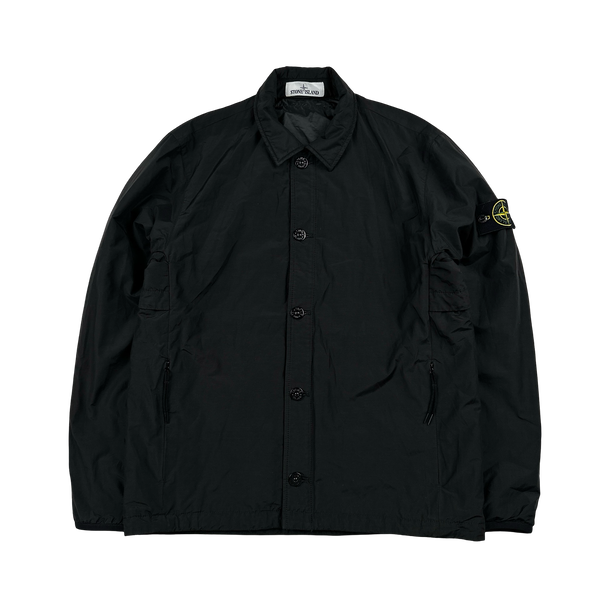 Stone Island 2021 Black Primaloft Lined Collared Coach Jacket - Medium