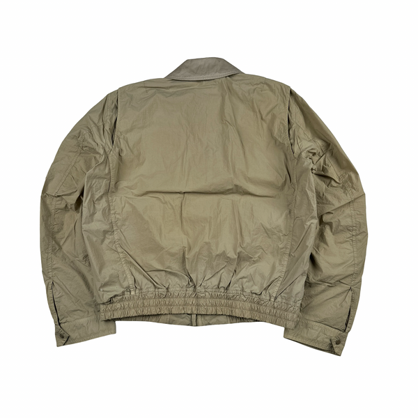 Ten C Beige Multi Pocket Mid Layer Zipped Overshirt Jacket - Medium