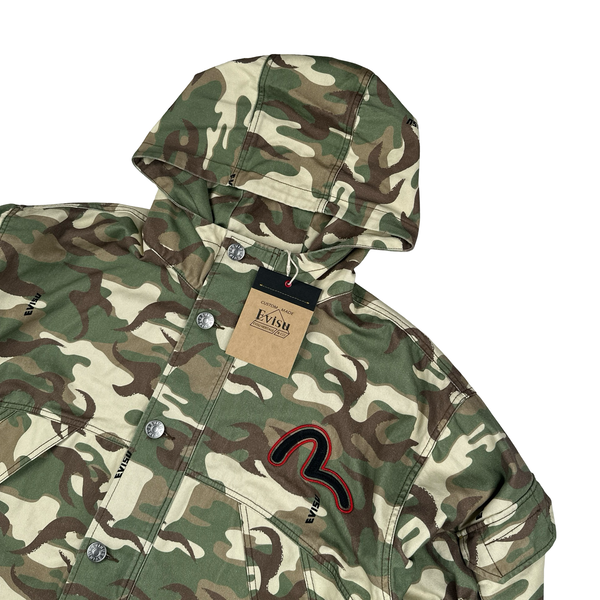 Evisu Camo Patch Multi Pocket Japanese Denim Jacket - Medium