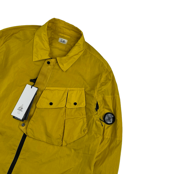 CP Company Yellow Chrome Nylon Zipped Overshirt - Medium