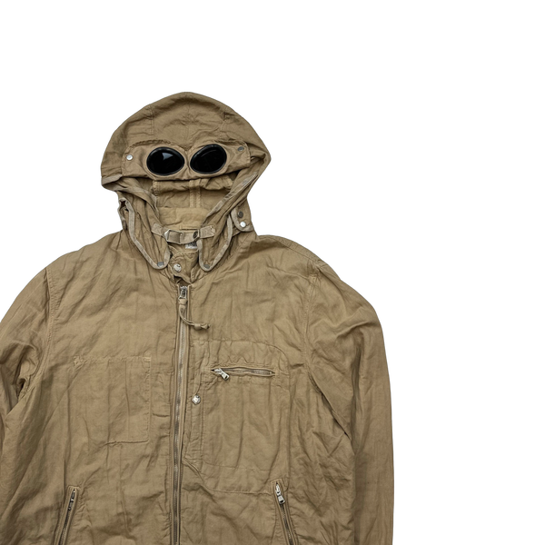 CP Company Vintage 2006 Khaki Cotton Lino Flax Metal Blend Jacket