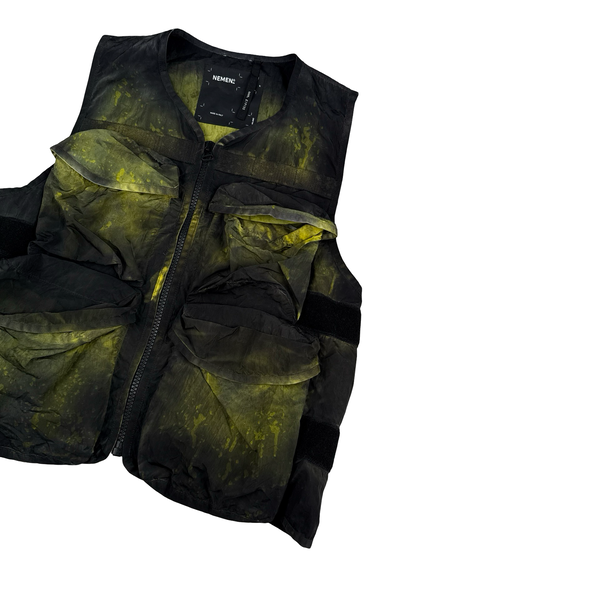 Nemen Tie Dye Adjustable Multi Pocket Nylon Gilet Jacket - Large