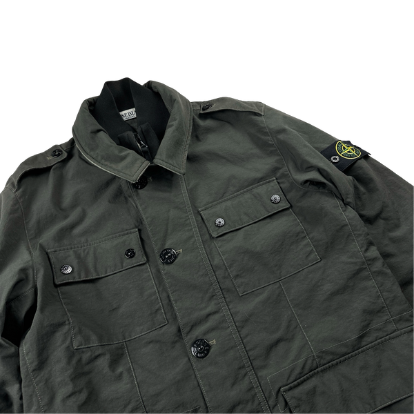 Stone Island Green Reps Nylon R Military Jacket - Large