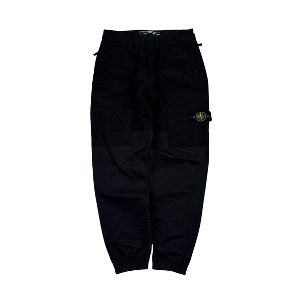 Stone Island 2020 Mussola Panel Black Cargo Trousers - 30"