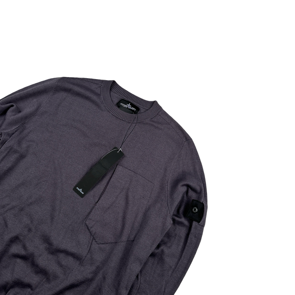 Stone Island 2018 Dark Plum Shadow Project Knitted Crewneck - Small
