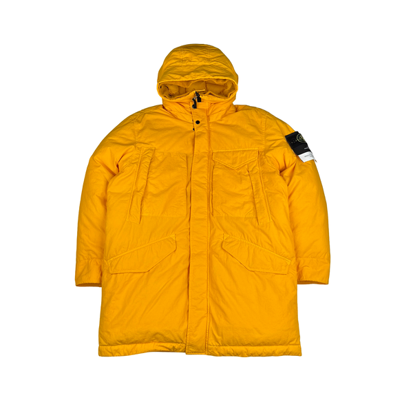 Stone Island 2022 Yellow Opaque Nylon Twill Down TC Puffer - Large