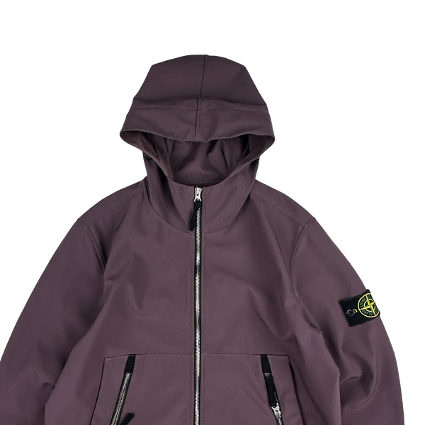 Stone Island 2021 Plum Soft Shell e-Dye Hooded Jacket - Medium