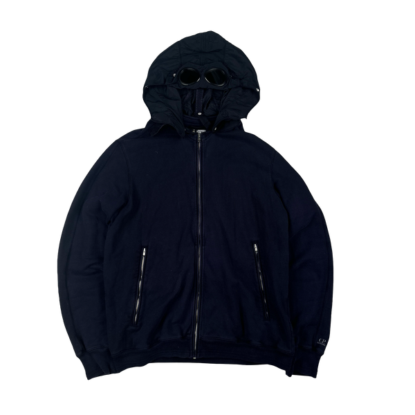 CP Company Vintage Navy Nylon Hood Goggle Hoodie - XXL