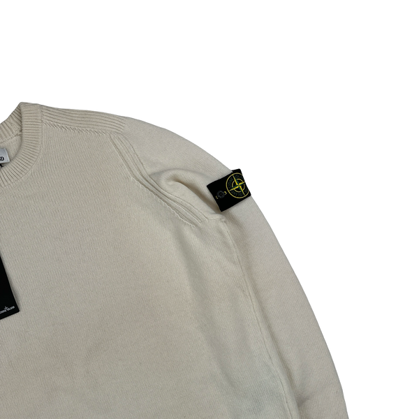 Stone Island 2019 Cream Wool Crewneck Jumper - XL