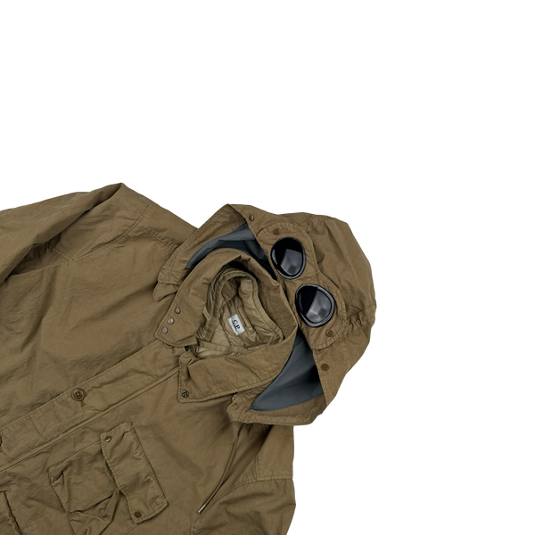 CP Company 50 Fili Down Filled Brown Goggle Jacket - 3XL