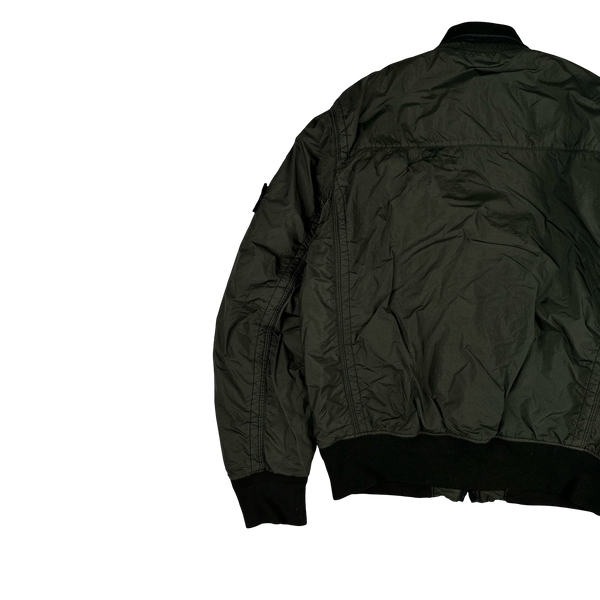 Stone Island 2012 Khaki 30th Anni Garment Dyed Nylon Tela Quilted Jacket - Large
