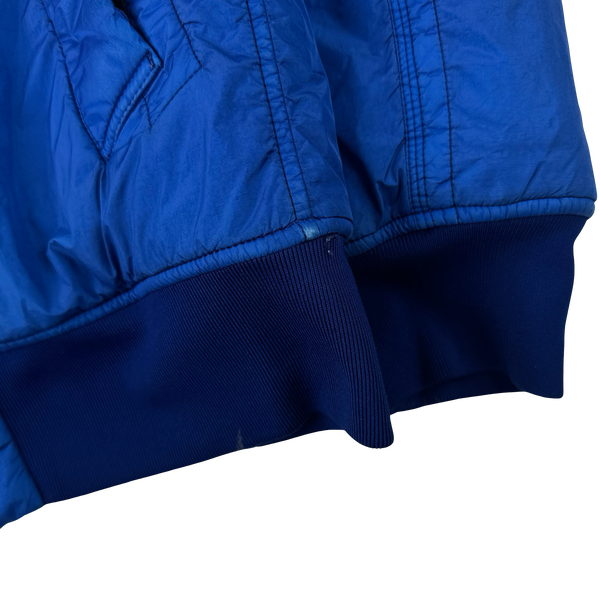 Stone Island 2015 Blue Crinkle Reps Padded Bomber Jacket - Large