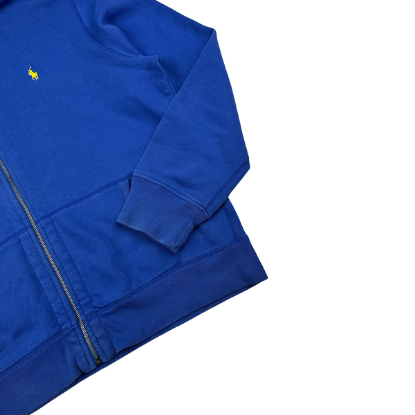 Ralph Lauren Blue Thick Cotton Zipped Hoodie - XL