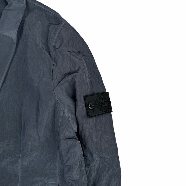 Stone Island 2012 Navy Silver Nylon Shadow Project Blazer Overshirt Jacket - XL