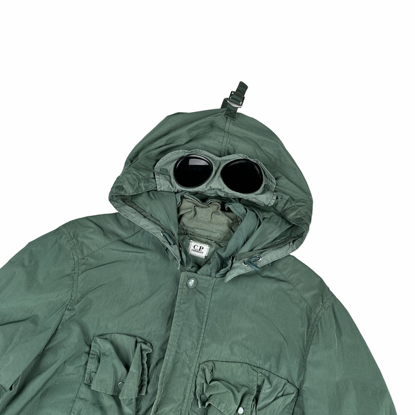 CP Company Teal Chrome Goggle Multi Pocket Jacket - Large