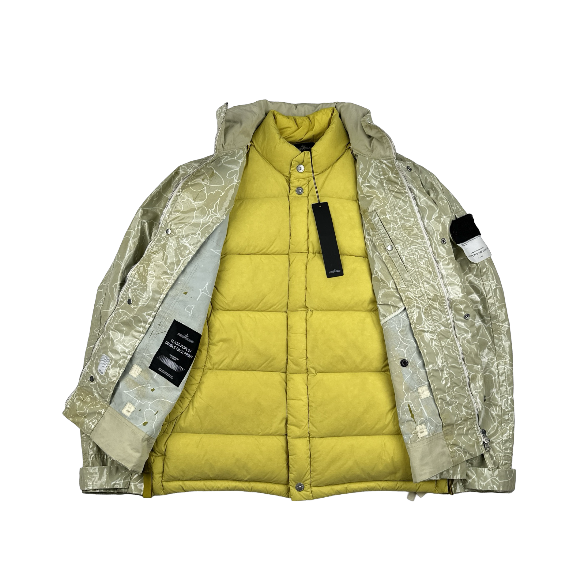 Stone Island Shadow Project Yellow Lining Glass Poplin Double Face 