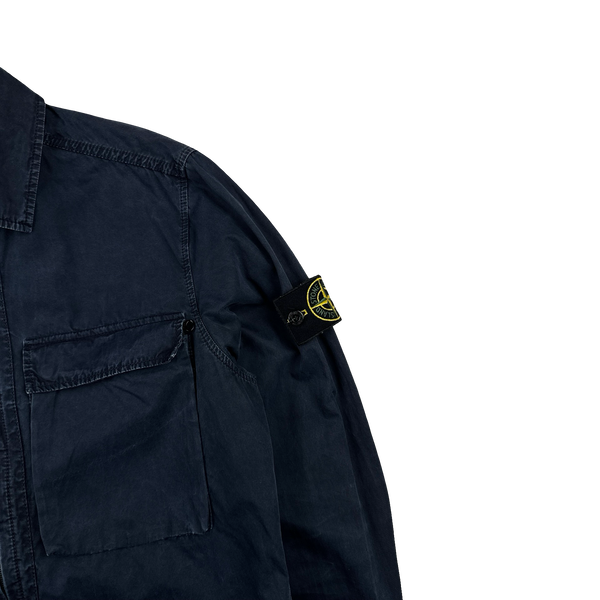 Stone Island 2018 Navy Cotton Zipped Overshirt - Medium