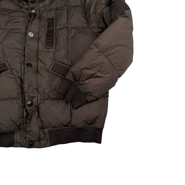 Stone Island 2019 Brown Garment Dyed Crinkle Reps Puffer Jacket - XL