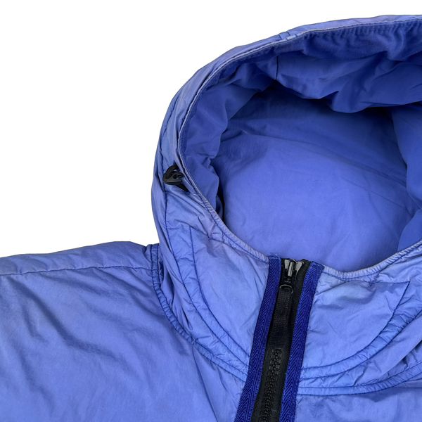 Stone Island 2021 Blue Crinkle NY Down Puffer Jacket - Large