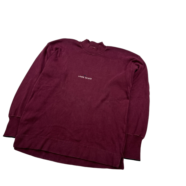 Burgundy stone island jumper discount