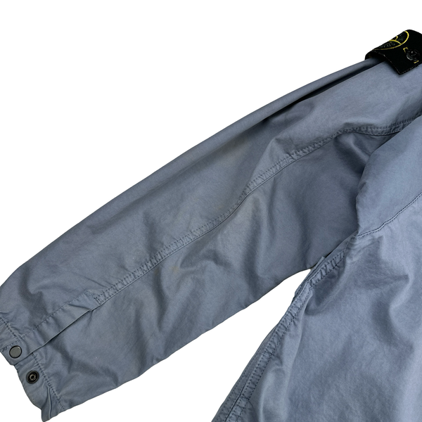 Stone Island 2021 Lilac Brushed Cotton Cargo Pullover Overshirt - Medium