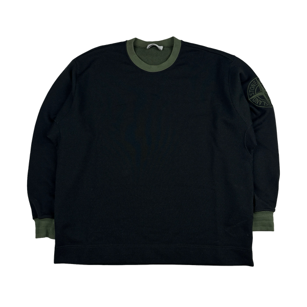 Stone Island 2021 Cotton Double Lined Ribbed Neck Embroidered Compass Jumper - XXL
