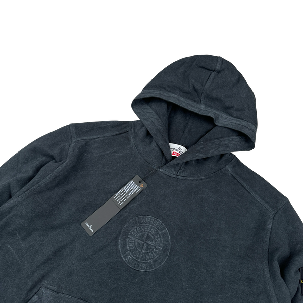 Stone Island x Supreme 2019 Grey Dust Treatment Hoodie - Large