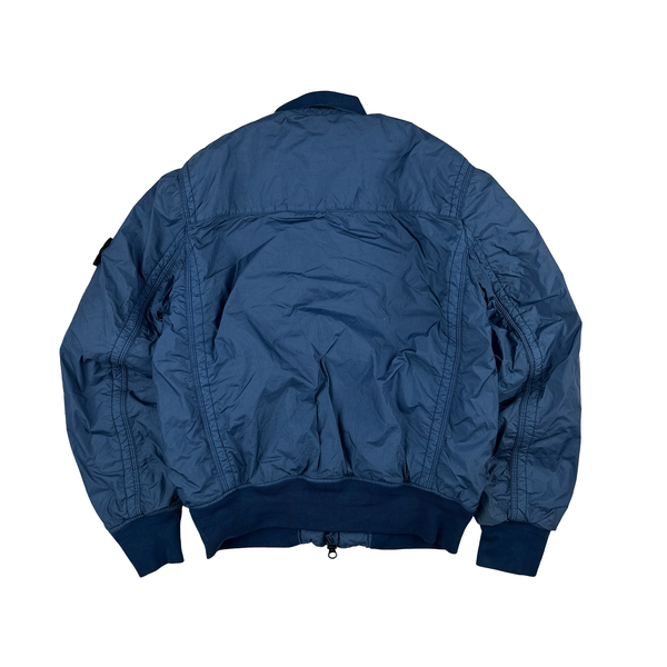 Stone Island 2012 Blue 30th Anni Garment Dyed Nylon Tela Quilted Jacket - Medium