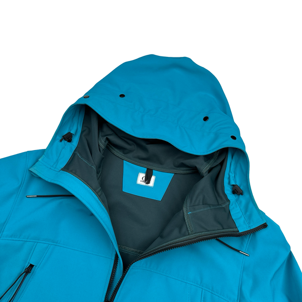 CP Company Blue Soft Shell Goggle Jacket - Large