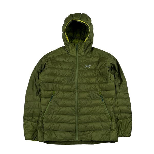 Arcteryx Green Down Filled Zipped Hooded Puffer - Medium
