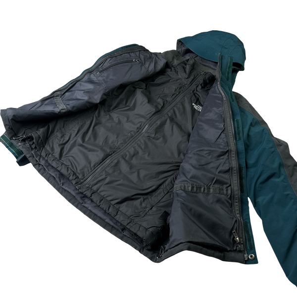 North Face 3 In 1 Sea Green Dual Layer Hyvent Jacket - Small