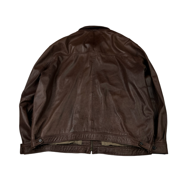 Ralph Lauren Brown Heavyweight Leather Jacket - XXL