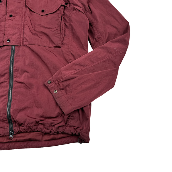 CP Company Burgundy Chrome R Lens Viewer Lightweight Jacket - Large