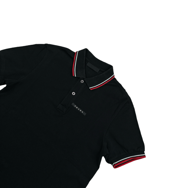 Prada Black Cotton Polo - Small