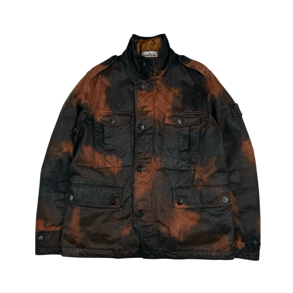 Stone Island 2014 Raso Hand Painted Tortoise Shell Camo Field Jacket - Large