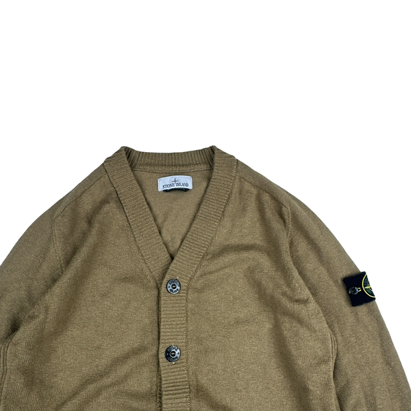 Stone Island 2023 Khaki Cotton Buttoned Cardigan Jumper - Large