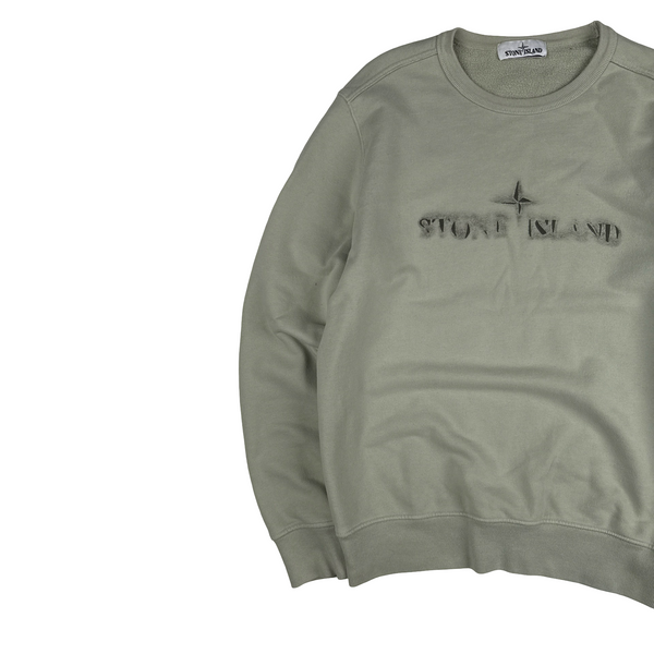 Stone Island 2019 Light Sage Green Cotton Crewneck - Medium