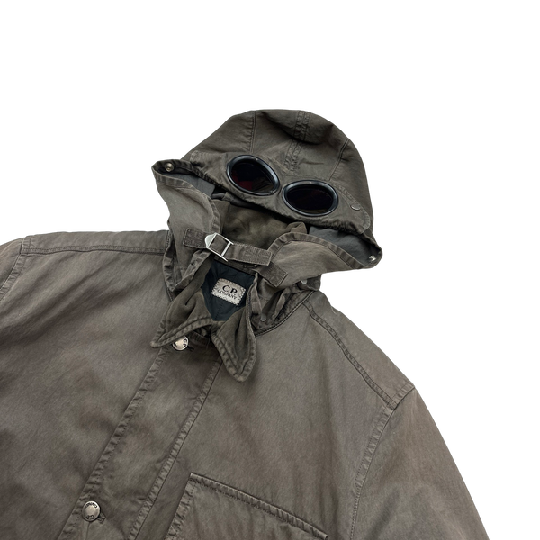 CP Company 2006 Brown Poly Cotton Collared Goggle Parka Jacket