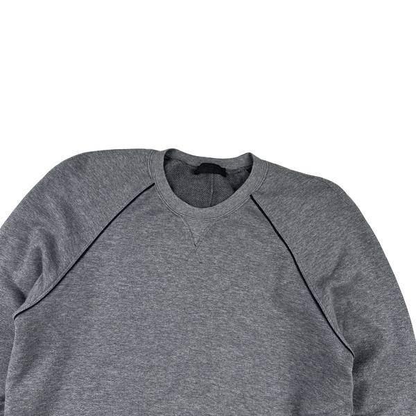 Prada Grey Cotton Crewneck Jumper - Small