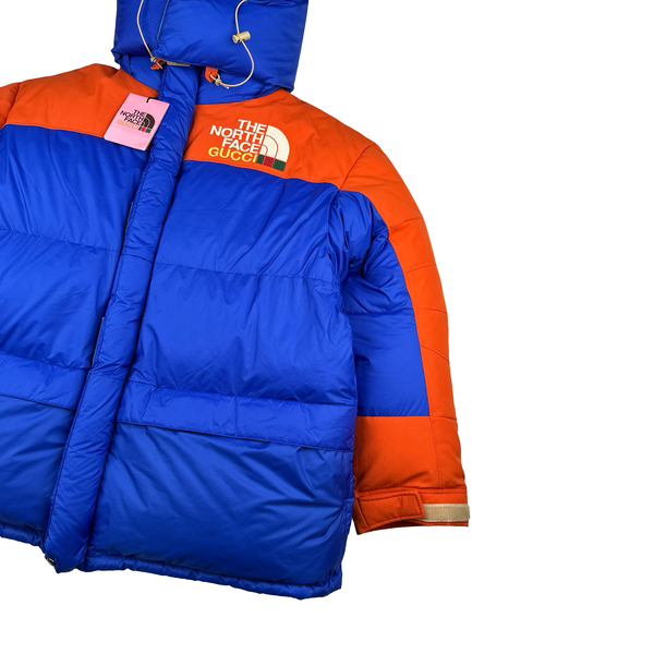 North Face X Gucci 700 Blue/Orange Down Filled Down Hooded Puffer Jacket - XXL