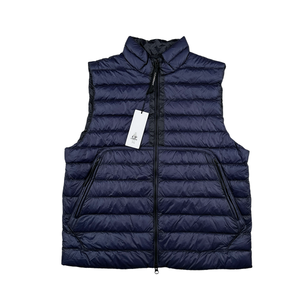 CP Company Navy DD Shell Down Filled Lens Viewer Gilet - Medium & Large