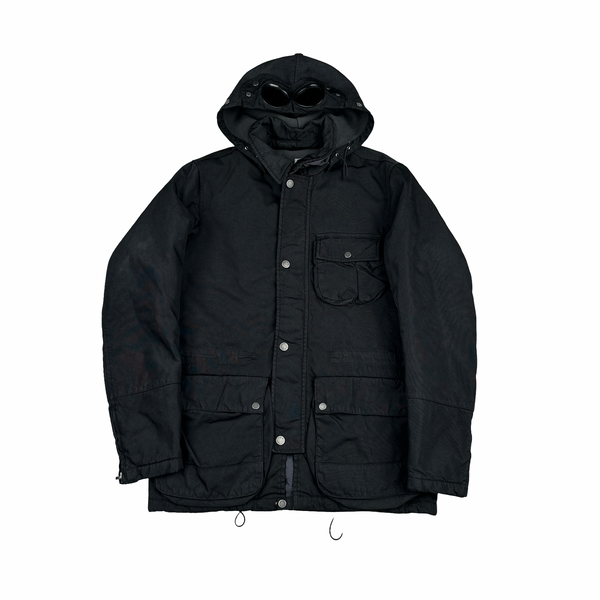 CP Company Goggle Black Quilted Lined Multi Pocket Jacket - Small