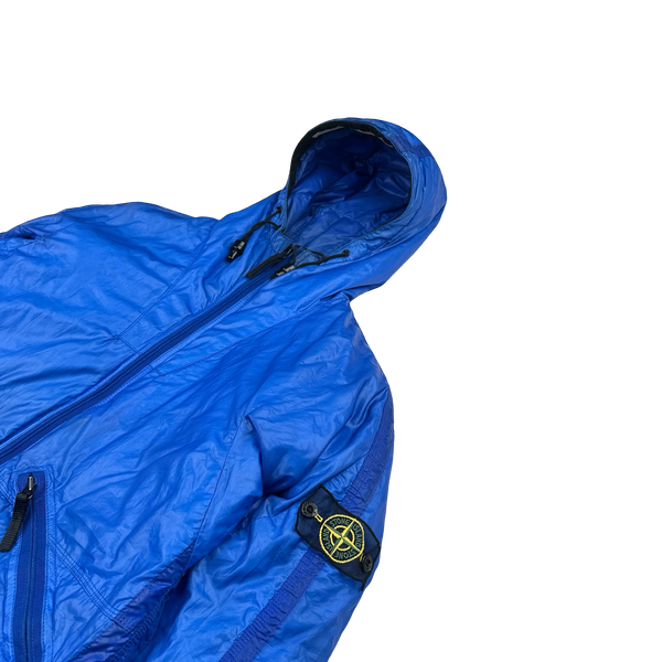 Stone Island 2007 Blue Down Mesh Badge Puffer Jacket - Medium