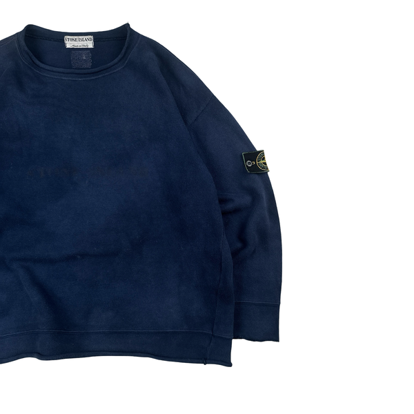 Stone Island 1995 Vintage Spellout Pullover Sweatshirt - Large