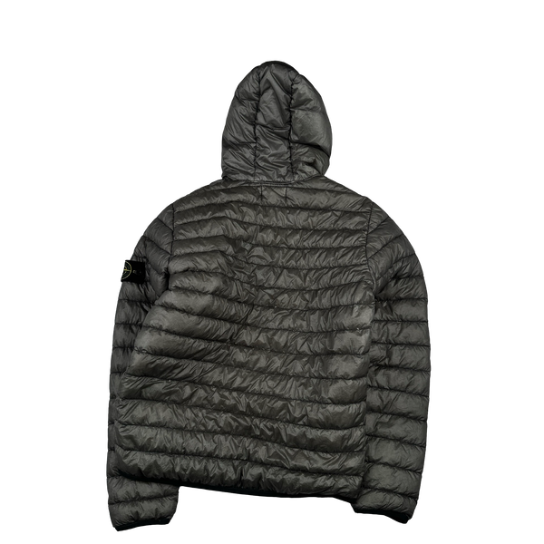 Stone Island 2015 Grey Garment Dyed Hooded Puffer Jacket - Medium