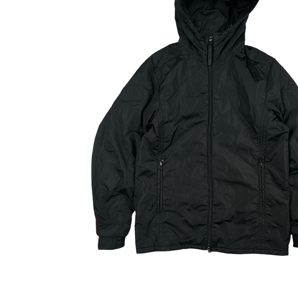 Prada Black Red Tab Packable Bag Nylon Windbreaker Jacket - Large